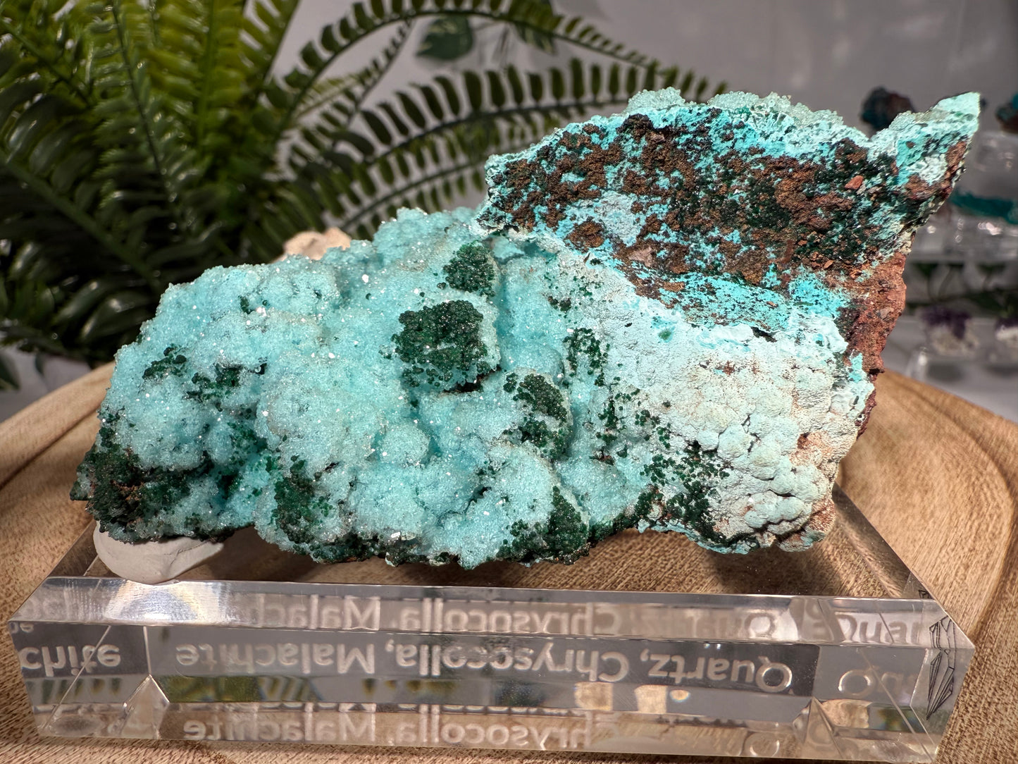 Quarz, Chrysokoll, Malachit