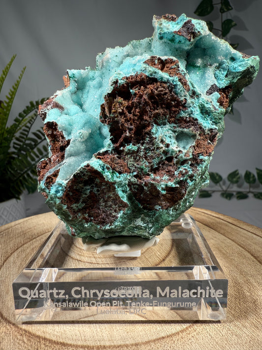 Quarz, Chrysokoll, Malachit