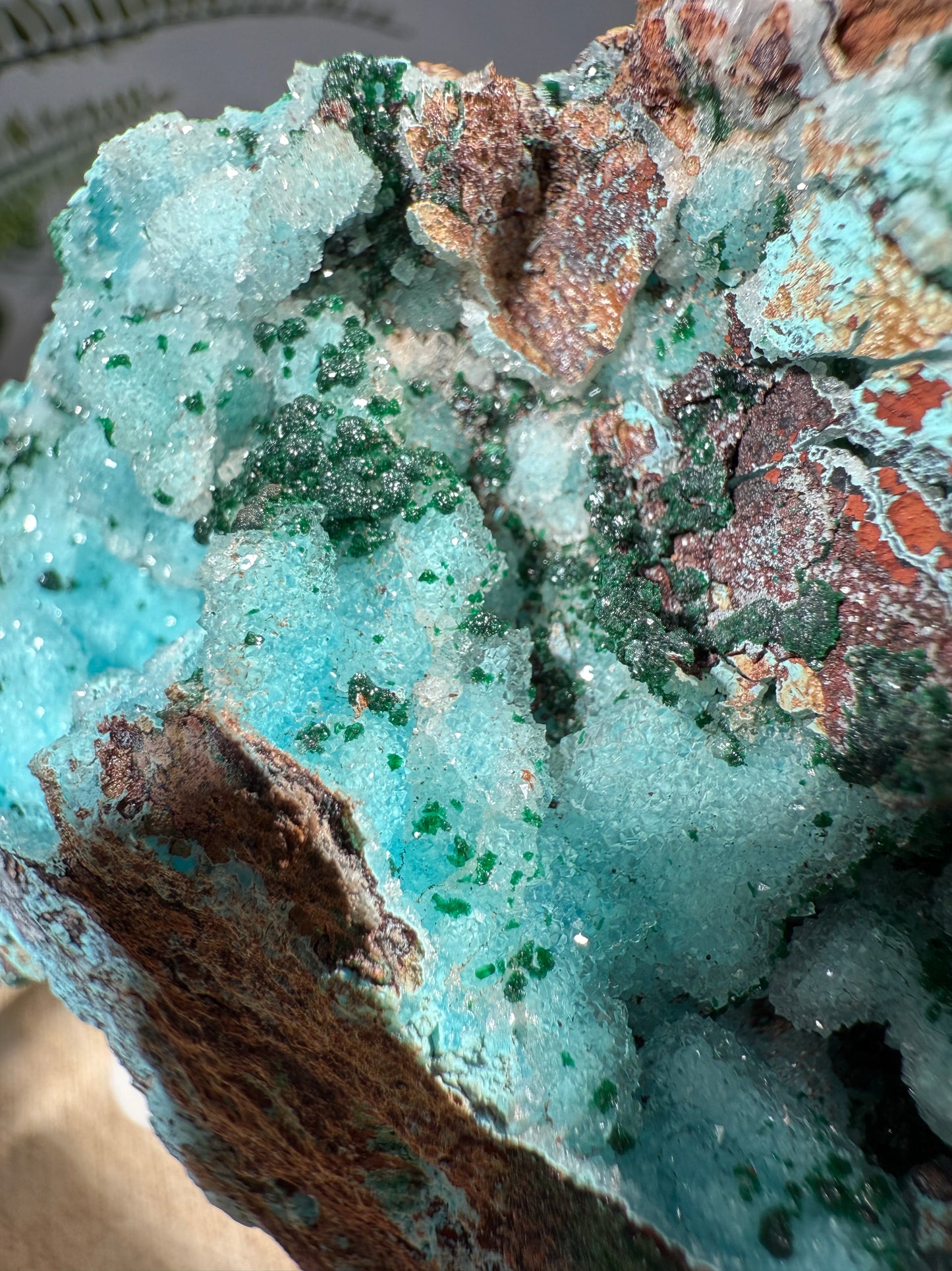 Quarz, Chrysokoll, Malachit