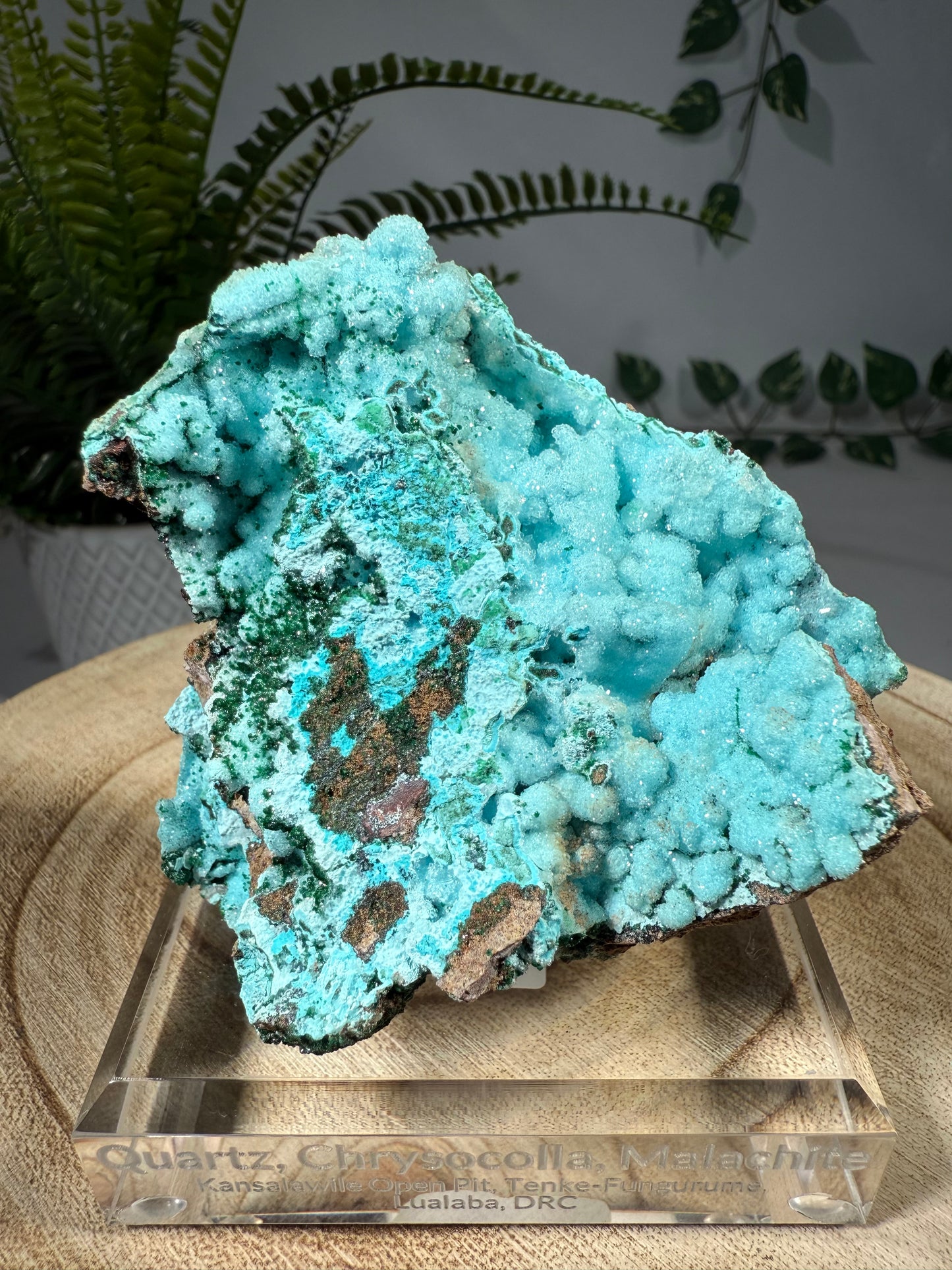 Quarz, Chrysokoll, Malachit