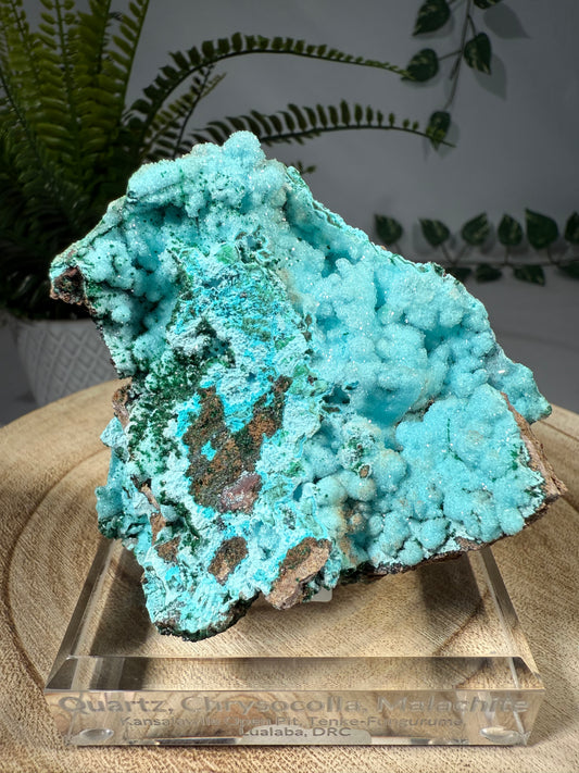 Quarz, Chrysokoll, Malachit