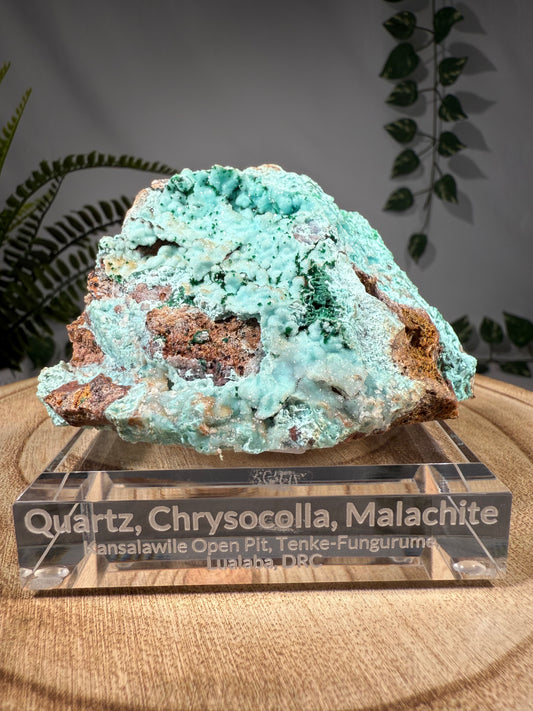 Quarz, Chrysokoll, Malachit