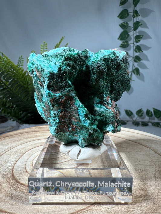 Quarz, Chrysokoll, Malachit