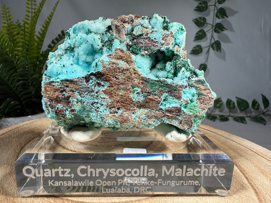 Quarz, Chrysokoll, Malachit