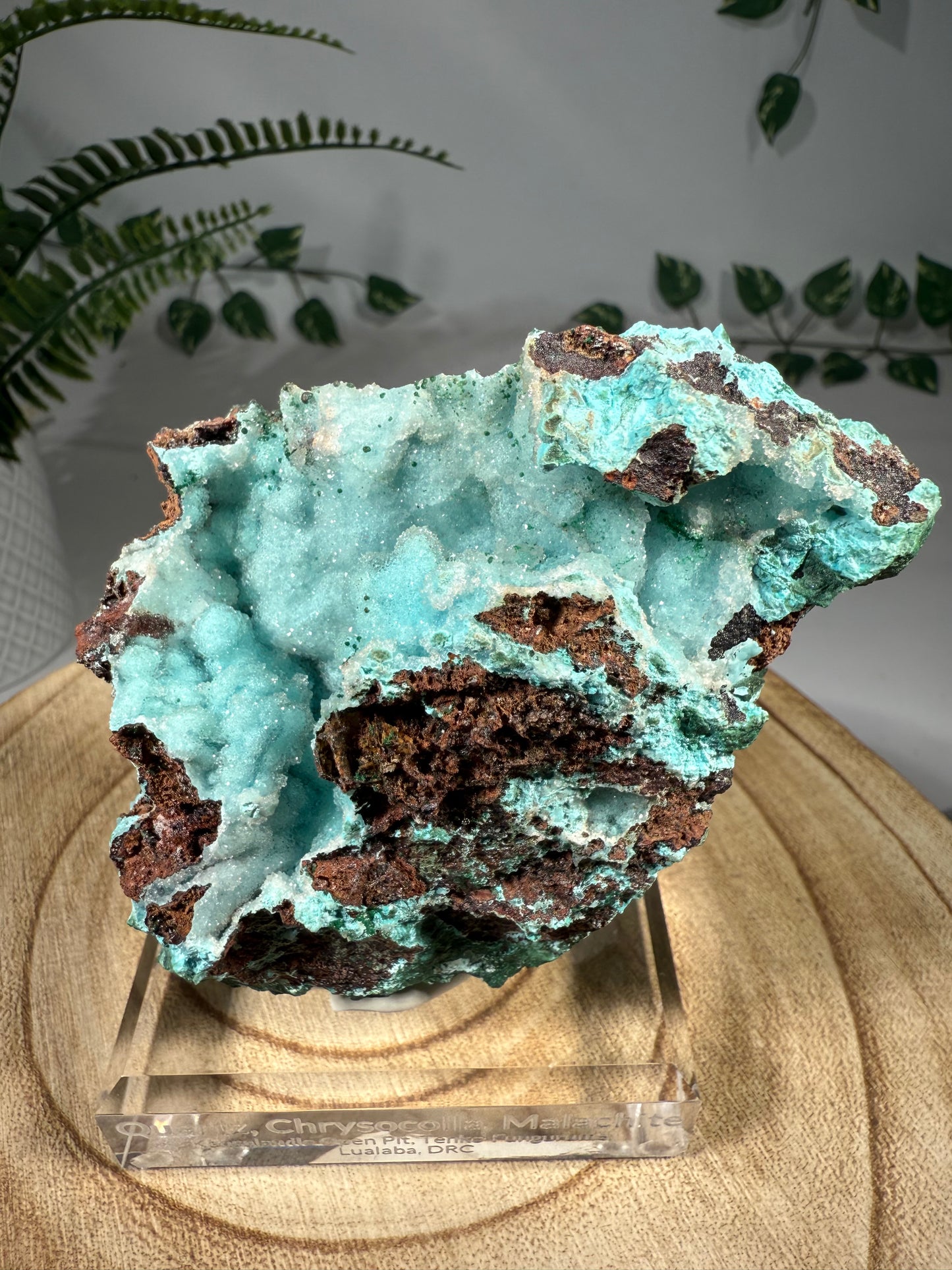 Quarz, Chrysokoll, Malachit