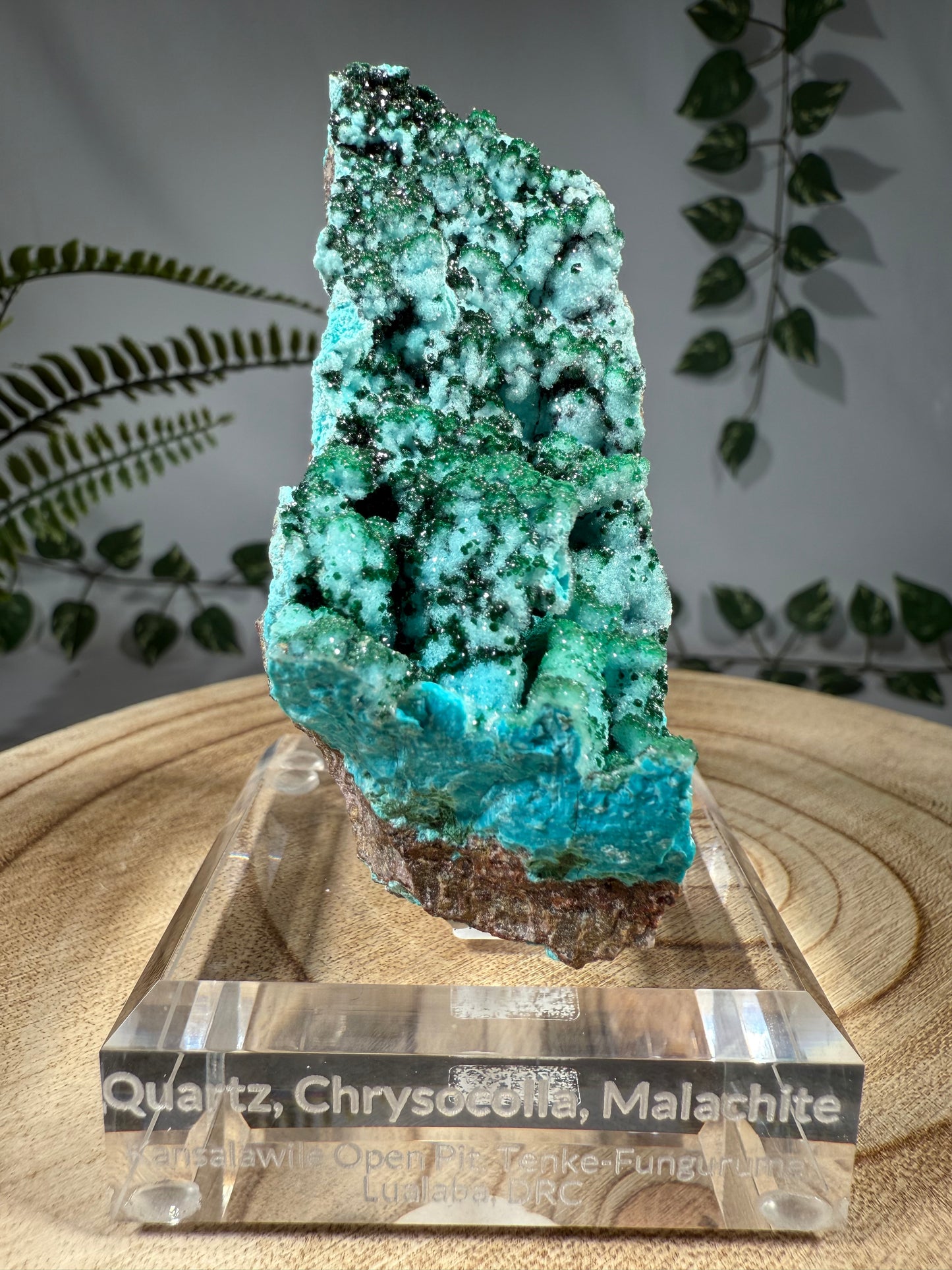 Quarz, Chrysokoll, Malachit