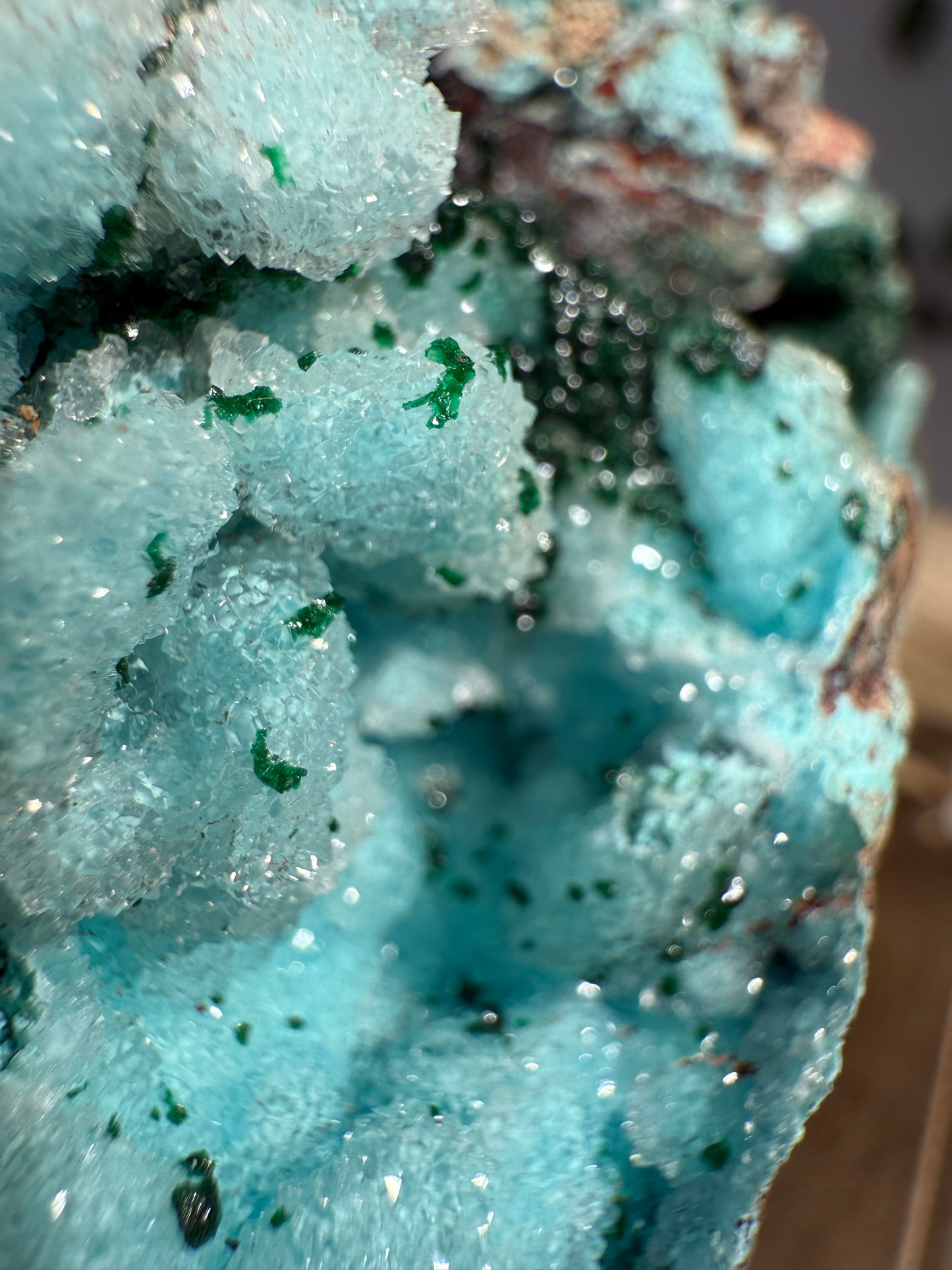 Quarz, Chrysokoll, Malachit