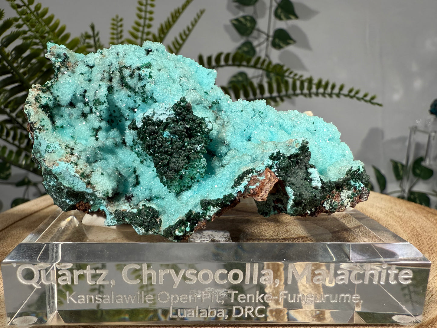 Quarz, Chrysokoll, Malachit