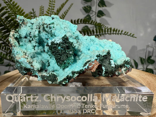 Quarz, Chrysokoll, Malachit