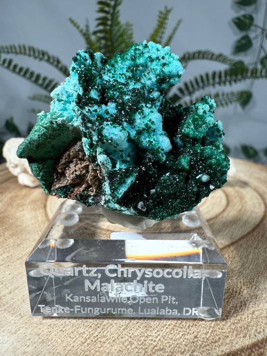 Quarz, Chrysokoll, Malachit