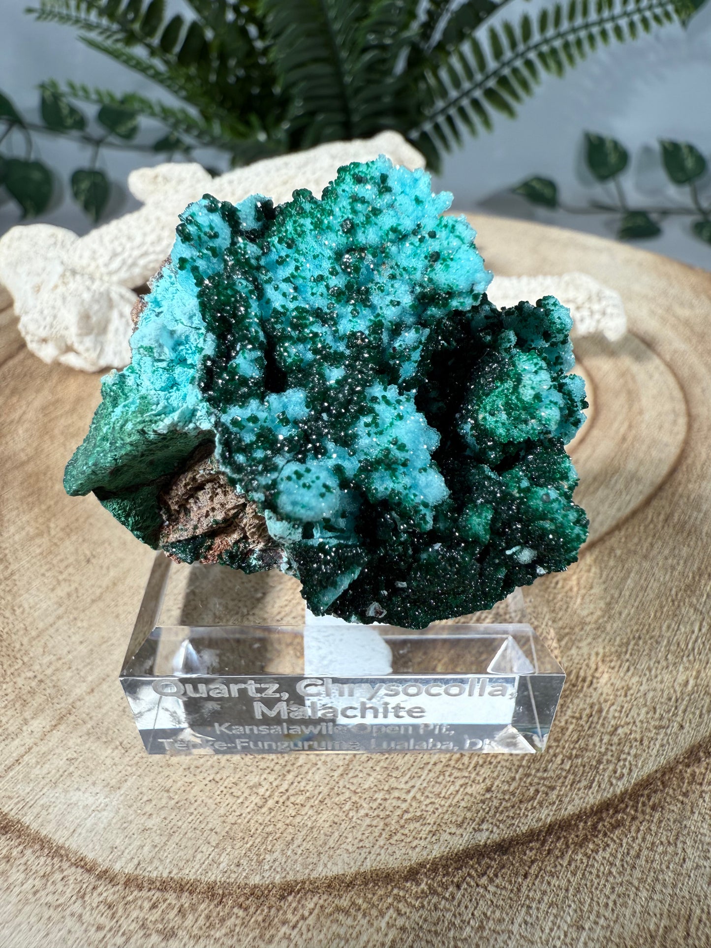 Quarz, Chrysokoll, Malachit